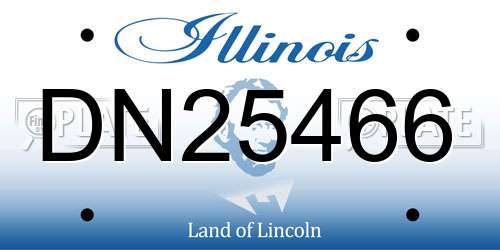 DN25466 Illinois License Plate