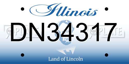 DN34317 Illinois License Plate