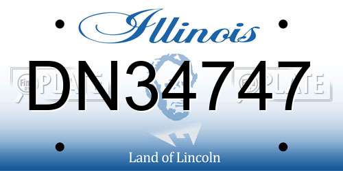 DN34747 Illinois License Plate