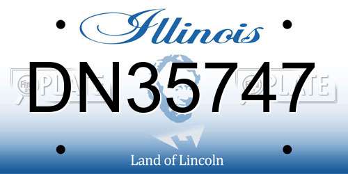 DN35747 Illinois License Plate