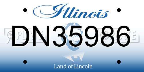 DN35986 Illinois License Plate