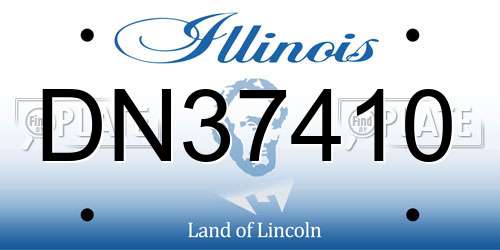 DN37410 Illinois License Plate