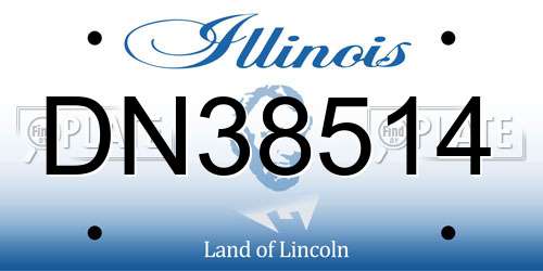 DN38514 Illinois License Plate