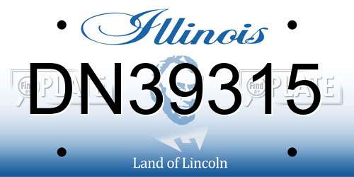 DN39315 Illinois License Plate