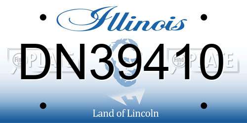 DN39410 Illinois License Plate