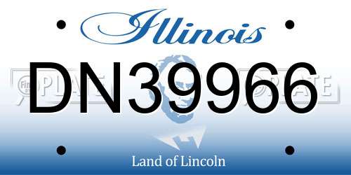 DN39966 Illinois License Plate