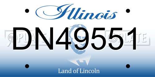 DN49551 Illinois License Plate