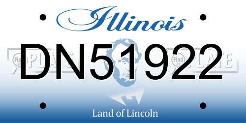 DN51922 Illinois License Plate