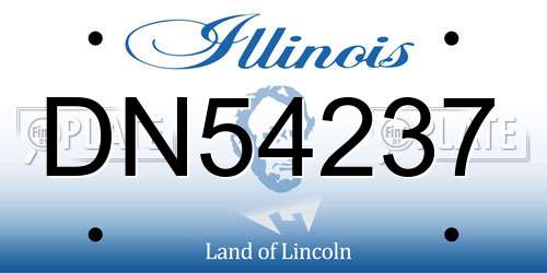 DN54237 Illinois License Plate