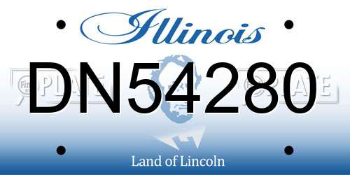 DN54280 Illinois License Plate