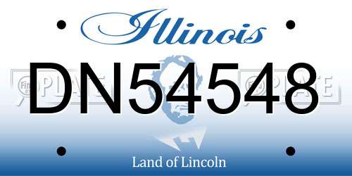 DN54548 Illinois License Plate