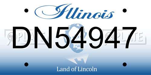 DN54947 Illinois License Plate