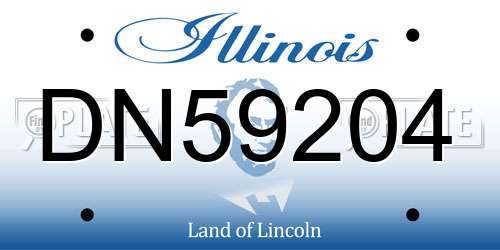DN59204 Illinois License Plate