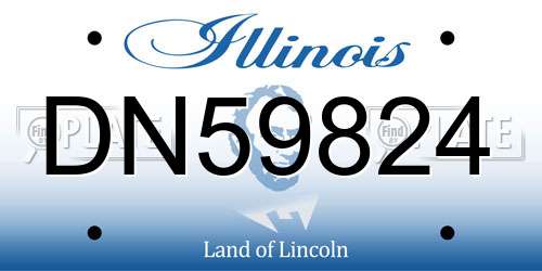DN59824 Illinois License Plate