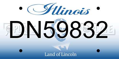 DN59832 Illinois License Plate