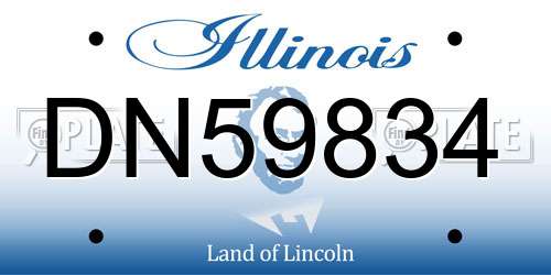 DN59834 Illinois License Plate