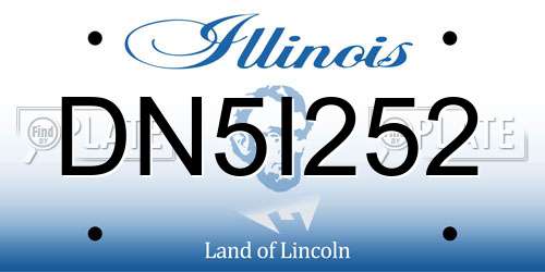 DN5I252 Illinois License Plate