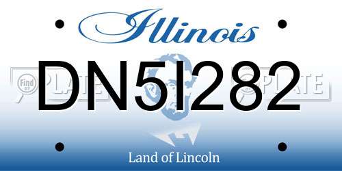 DN5I282 Illinois License Plate