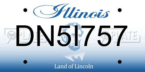 DN5I757 Illinois License Plate