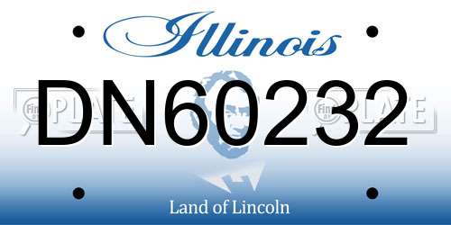 DN60232 Illinois License Plate