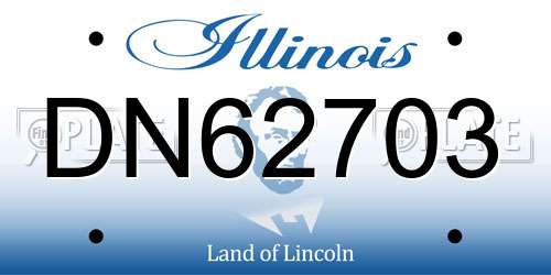 DN62703 Illinois License Plate