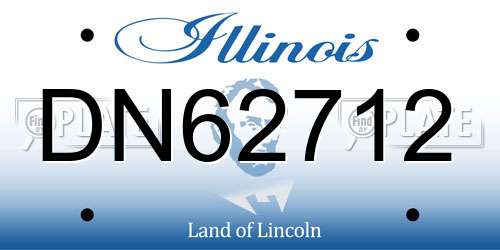 DN62712 Illinois License Plate
