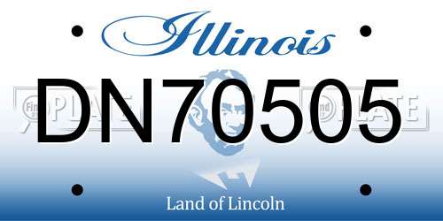 DN70505 Illinois License Plate