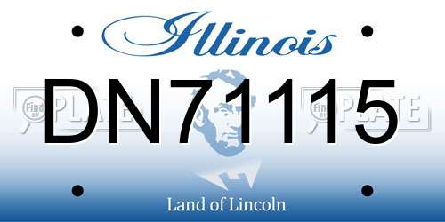DN71115 Illinois License Plate