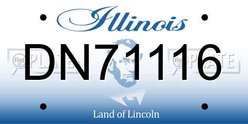 DN71116 Illinois License Plate