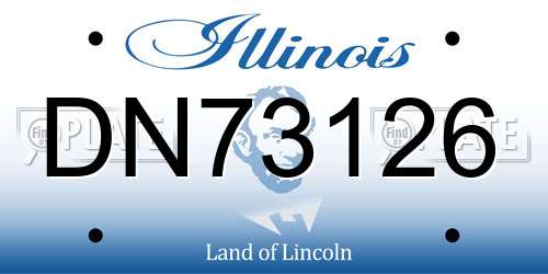 DN73126 Illinois License Plate