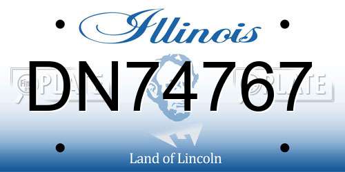 DN74767 Illinois License Plate