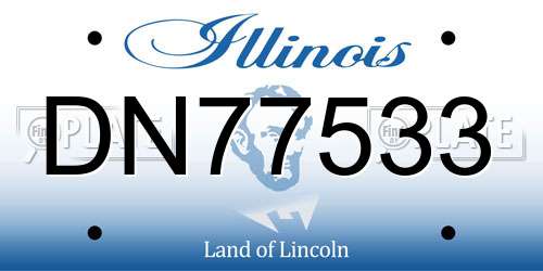 DN77533 Illinois License Plate