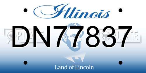DN77837 Illinois License Plate