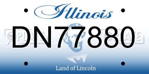 DN77880 Illinois License Plate