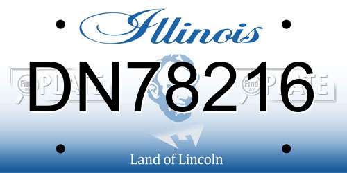 DN78216 Illinois License Plate
