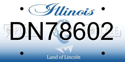 DN78602 Illinois License Plate