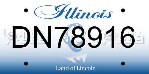 DN78916 Illinois License Plate
