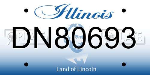 DN80693 Illinois License Plate