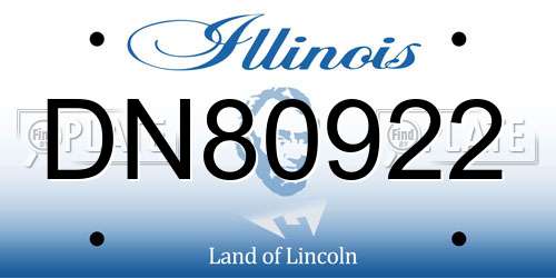 DN80922 Illinois License Plate
