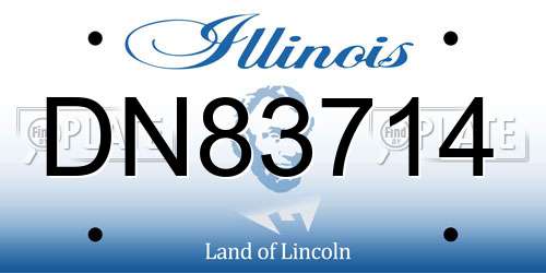 DN83714 Illinois License Plate