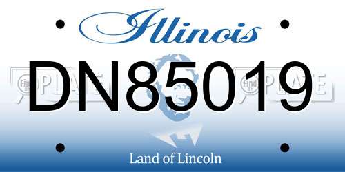 DN85019 Illinois License Plate
