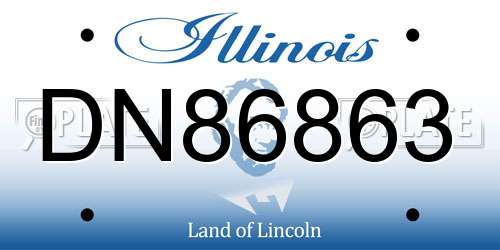 DN86863 Illinois License Plate