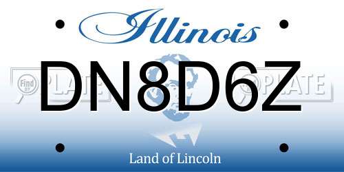 DN8D6Z Illinois License Plate