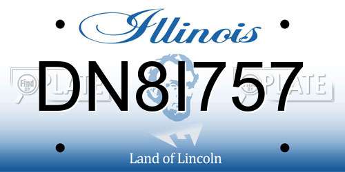 DN8I757 Illinois License Plate