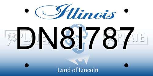 DN8I787 Illinois License Plate