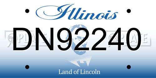 DN92240 Illinois License Plate