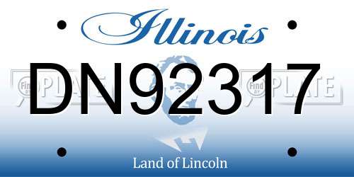 DN92317 Illinois License Plate