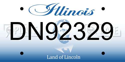 DN92329 Illinois License Plate