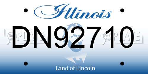DN92710 Illinois License Plate