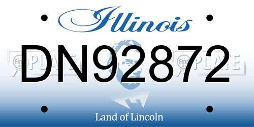 DN92872 Illinois License Plate